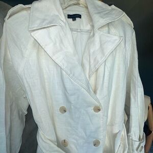 JLUXLABEL White Double-Breasted Trench Coat